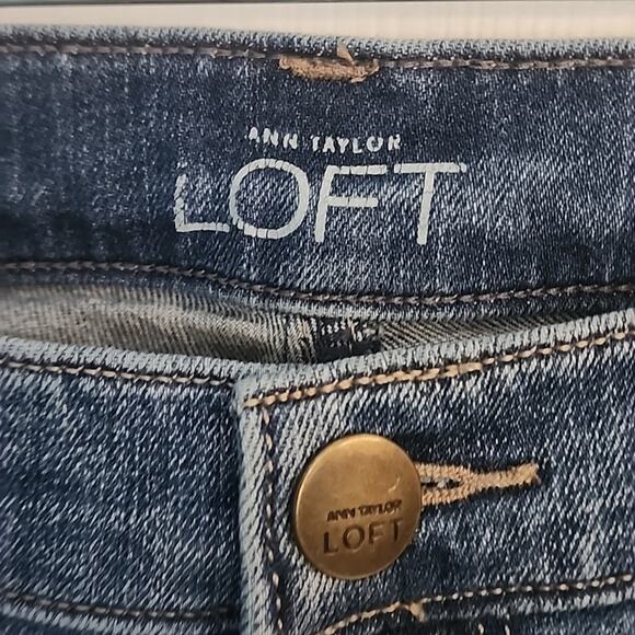 Ann Taylor LOFT  Medium Wash Lightly Distressed Jeans - Picture 6 of 8